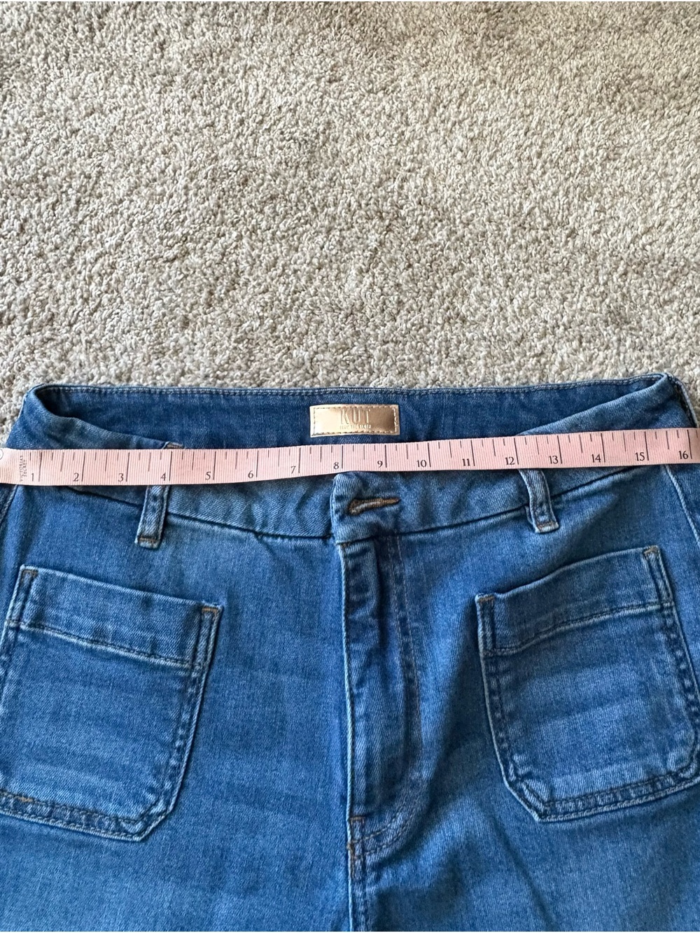 Kut from the Kloth Wide Leg Denim Jeans - Blue Wash - Picture 7 of 10